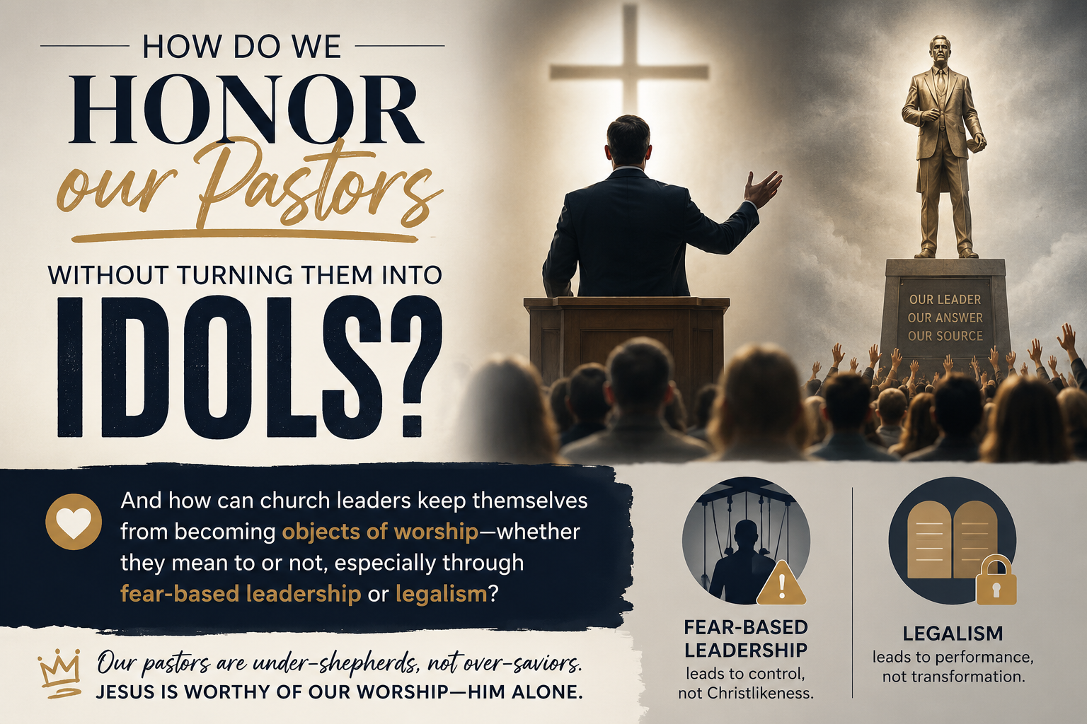 How do we honour our pastors without turning them into idols? And how can church leaders keep themselves from becoming objects of worship—whether they mean to or not, especially through fear-based leadership or legalism?