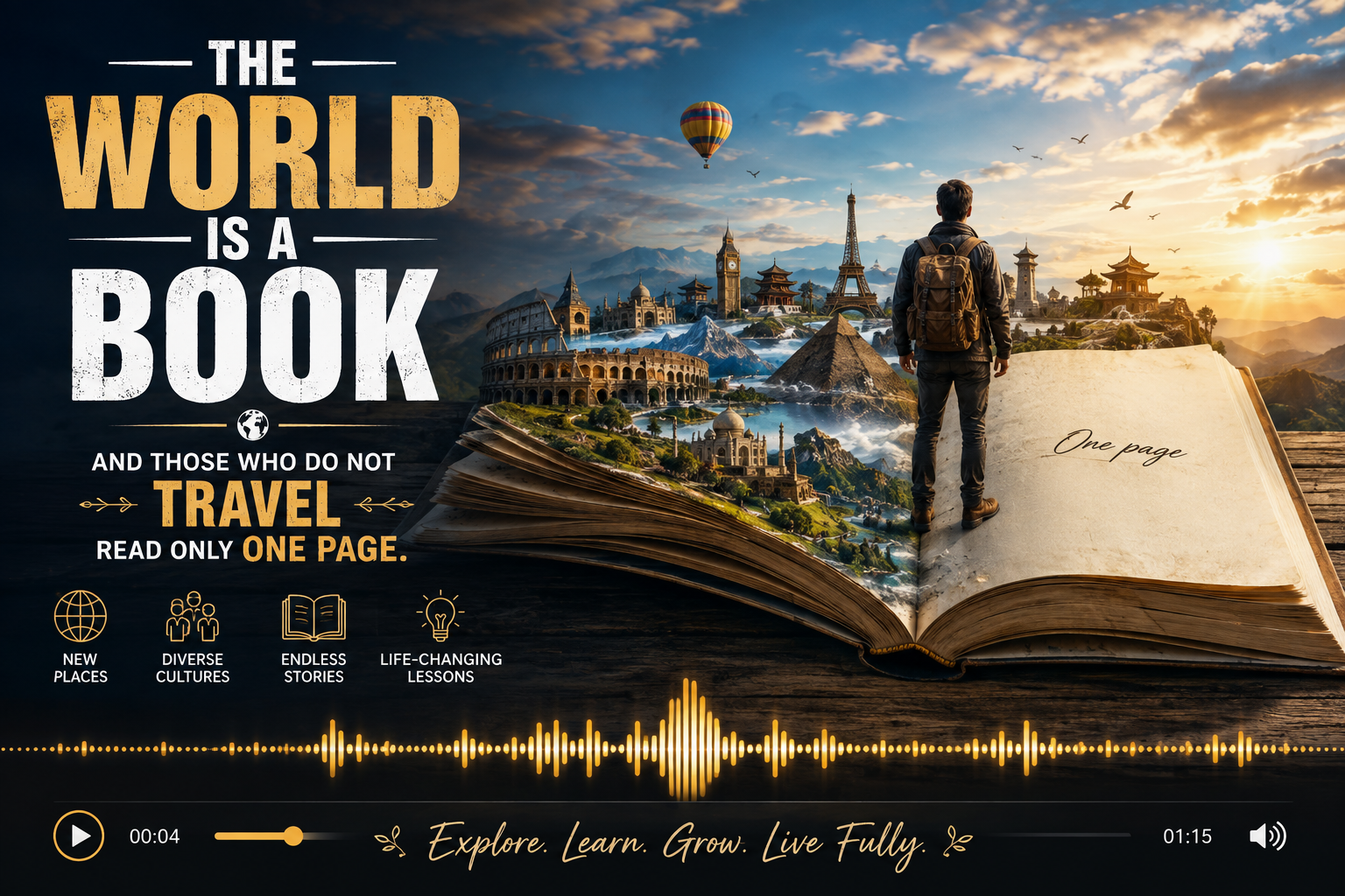 “The world is a book and those who do not travel read only one page” by  Saint Augustine 